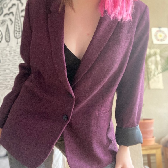 Vintage Purple Tweed Blazer S - Picture 6 of 7